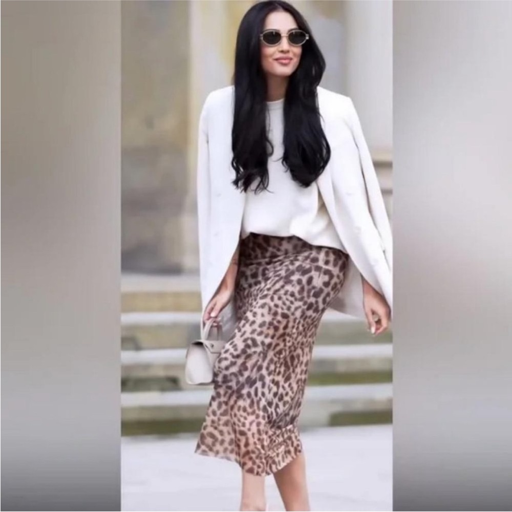 Zara Animal Print Tulle Skirt